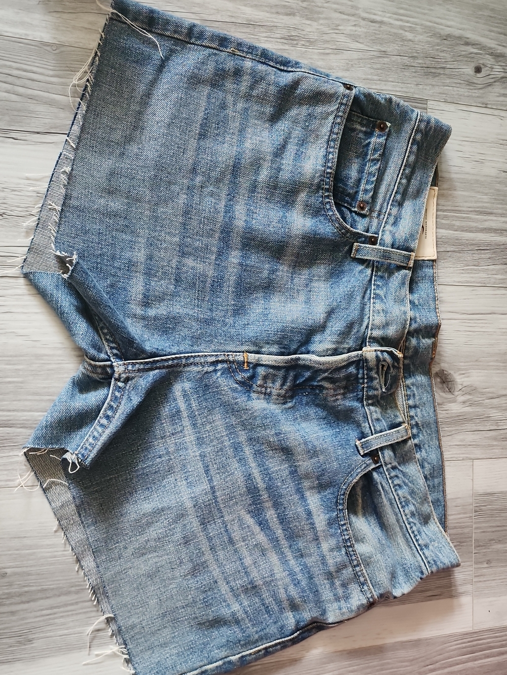 Hollister faded blue distressed denim jean shorts